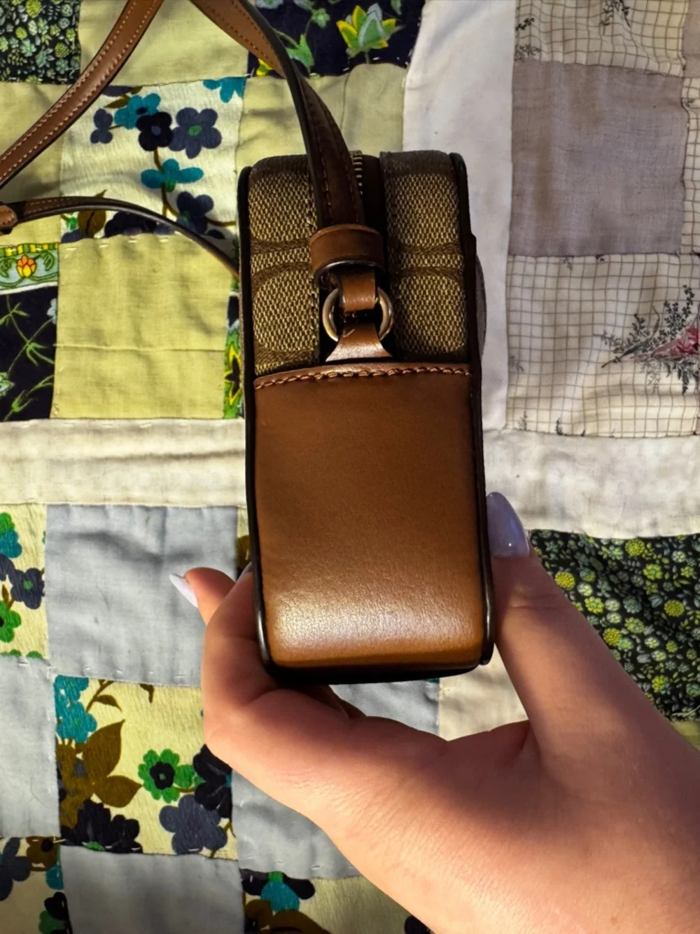 Authentic Coach Mini Camera Bag in Signature Coated Canvas